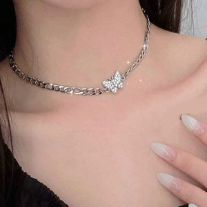 Rhinestone Butterfly Chain Necklace